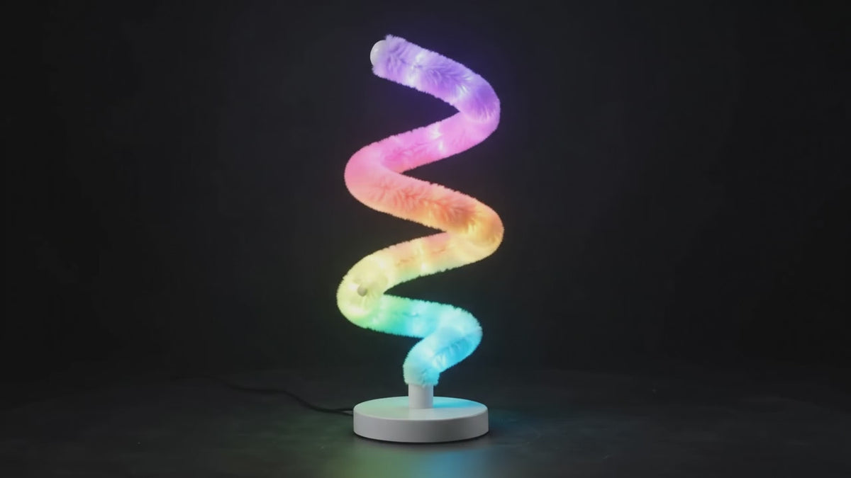 🌈 Lampă de Podea Fluffy RGBIC cu Telecomandă – Tub Flexibil 1,2 m, Funcție Muzică, Efect Pluș