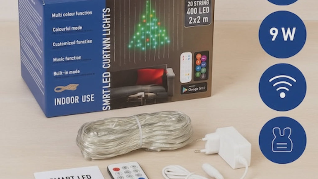 Instalatie Intelligenta S-Eye 400 LED-uri, control Wi-Fi, telecomanda, 2x2 m