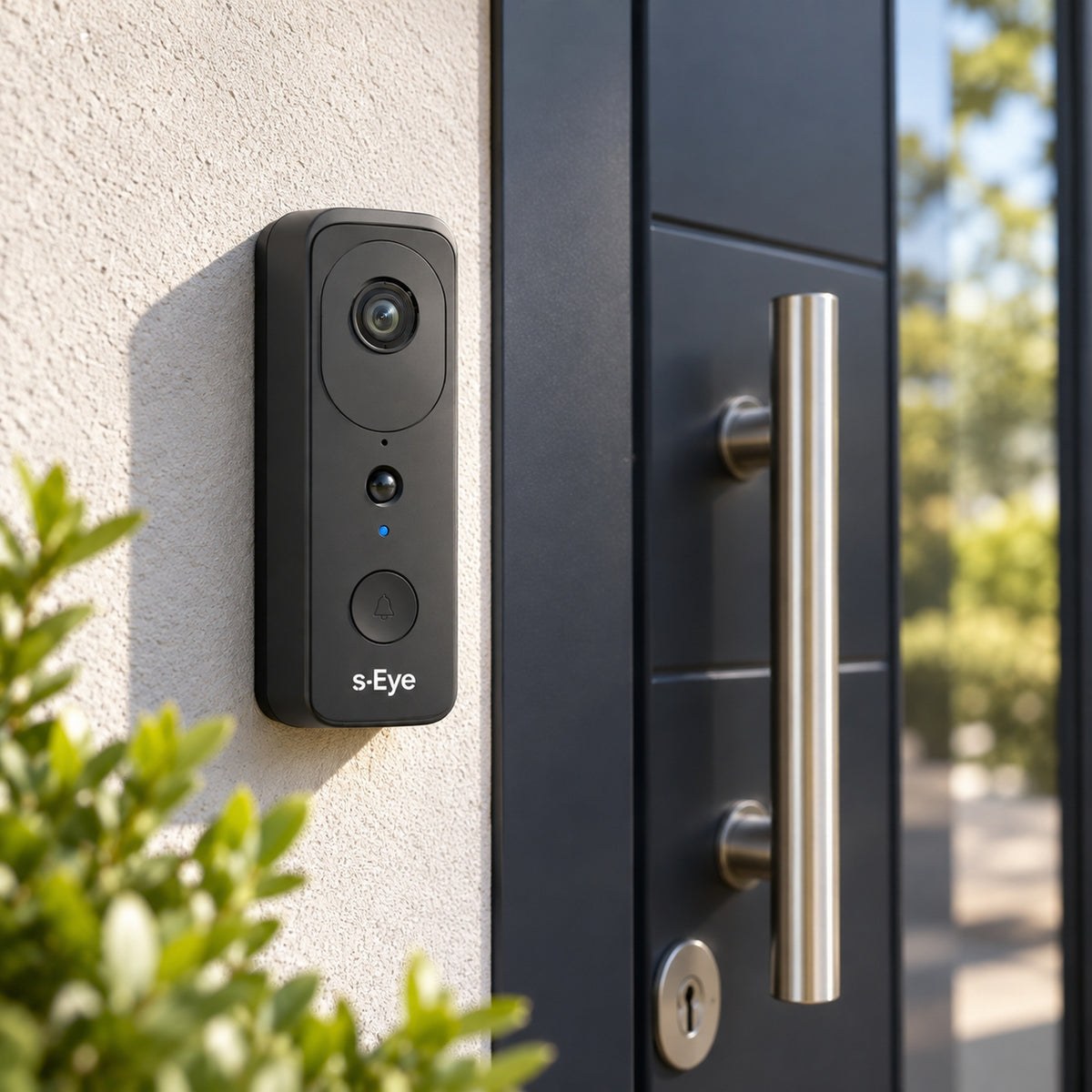 Imagine de prezentare 1: 🔔 Sonerie Video Smart S-Eye WiFi – Camera HD 1296P, Baterie Reîncărcabilă, Audio Bidirecțional