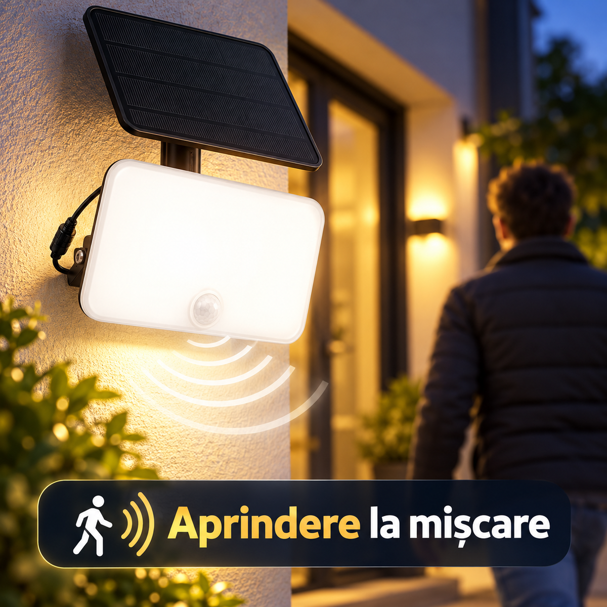 Reflector solar alb S-Eye 800 lumeni cu senzor, sensor