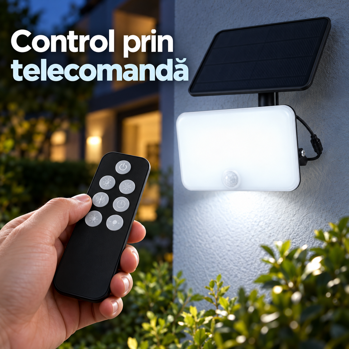 Reflector solar alb S-Eye 800 lumeni cu senzor, remotecontrol