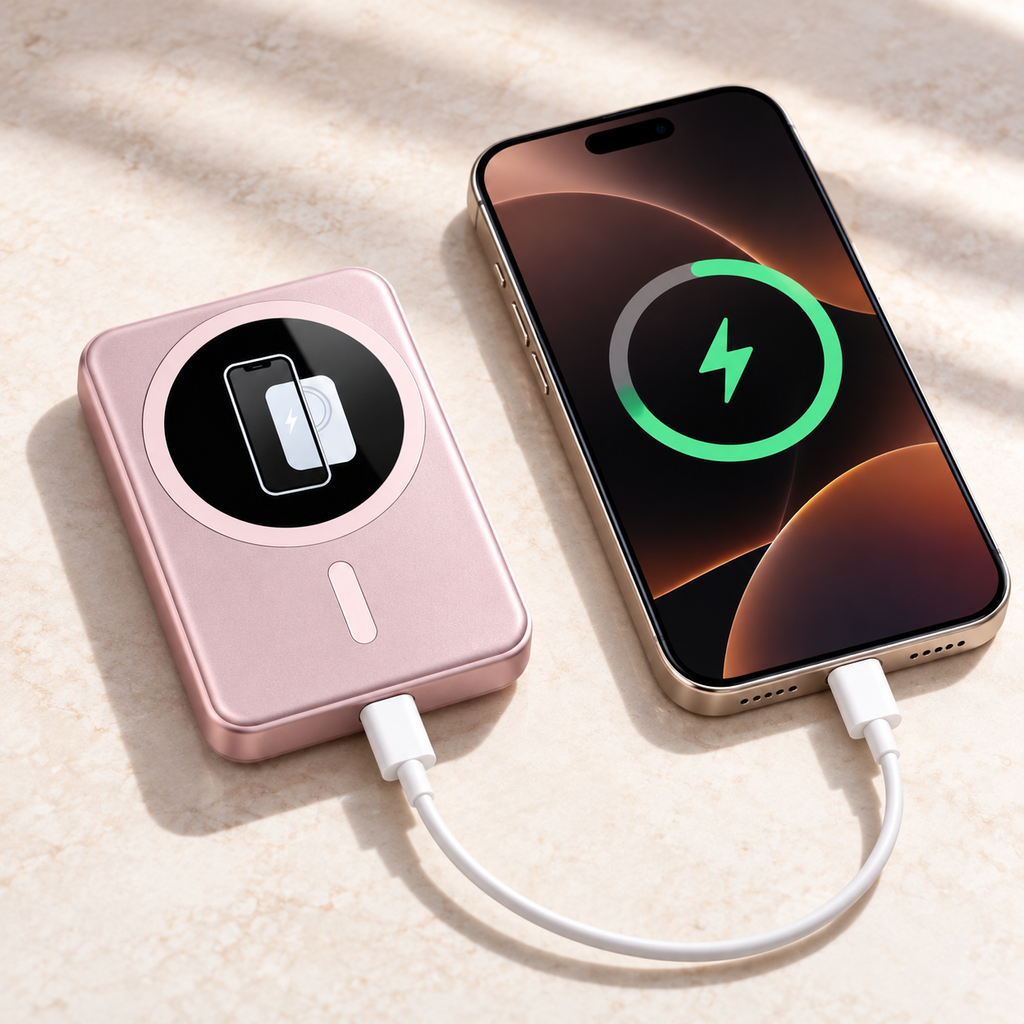 Baterie externă Remax RPP-65 cu cablu USB-C și telefon la încărcare