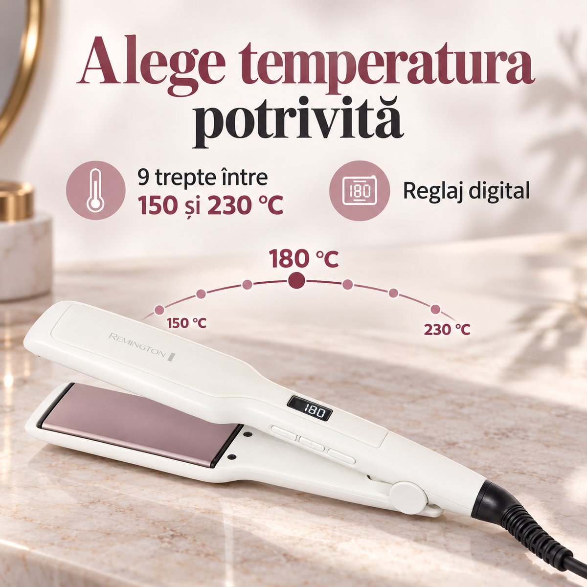 Placă de păr Remington Pro-Ceramic Extra, 05-temperature