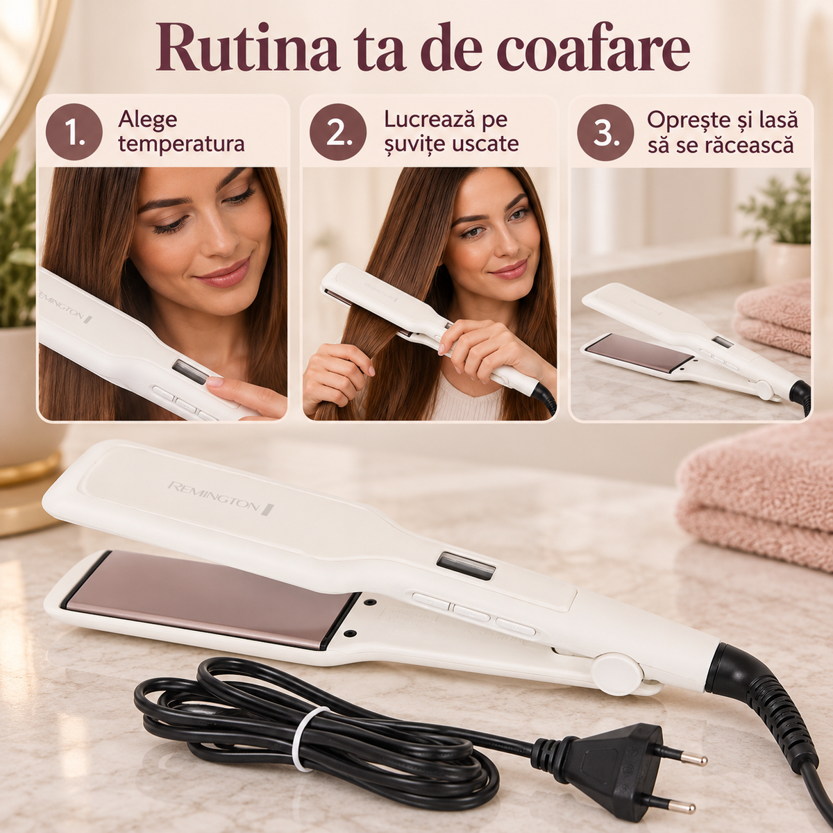 Placă de păr Remington Pro-Ceramic Extra, 09-installation