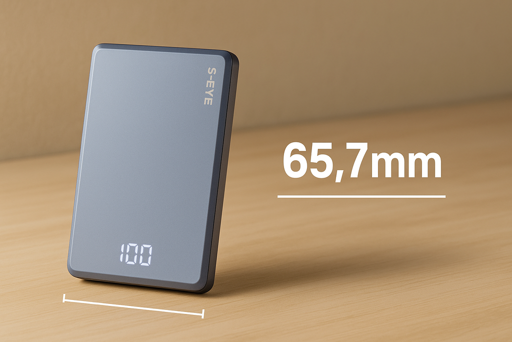 Baterie Externa S-Eye RPP-107 5000mAh, Incarcare Wireless Qi, Ultra Slim, Display Indicator, Albastru Metalic – Compatibila iPhone Samsung Xiaomi