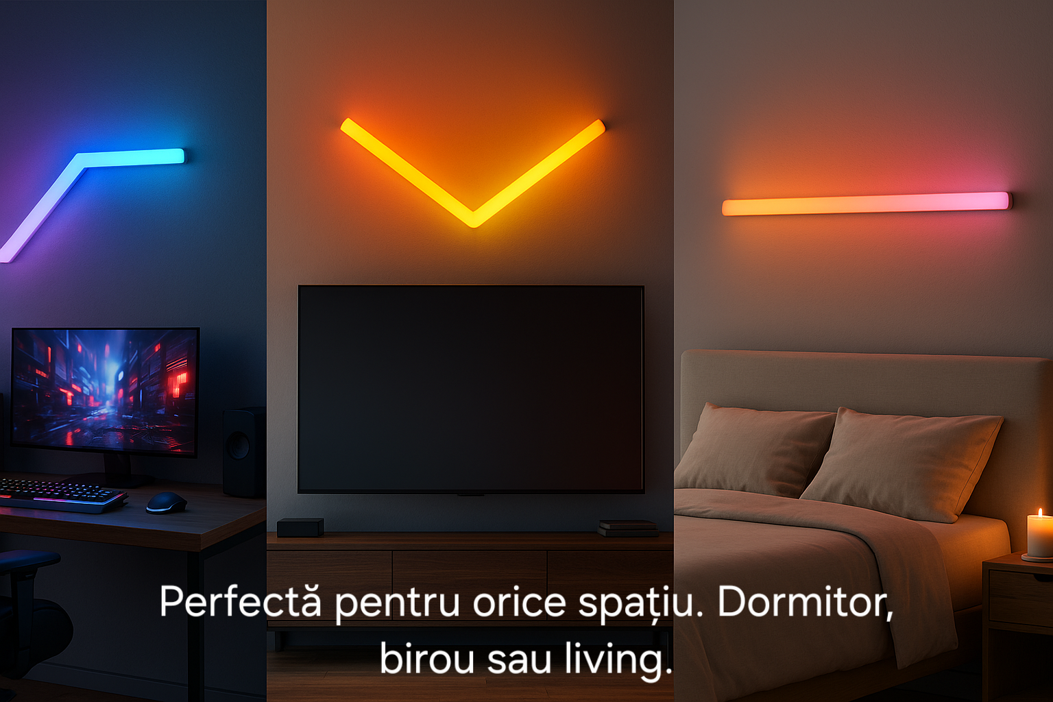 Lampa Modulara LED S-Eye 7 Segmente RGB, Music Mode, Telecomanda, Extensibila 10 Segmente, Design Personalizabil, Iluminare Ambientala Moderna