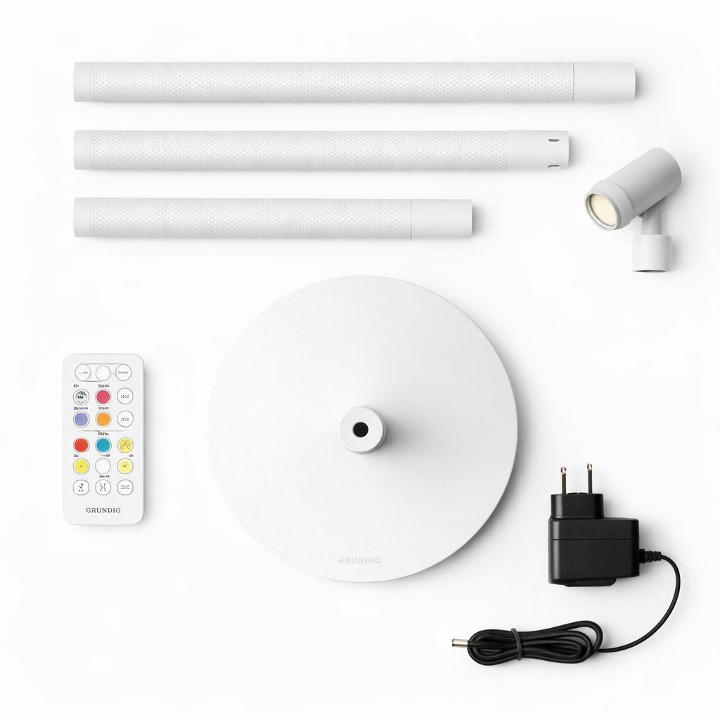 Grundig Floor Light cu Spot Reglabil RGB + Alb Reglabil | Lampa de Podea LED cu Telecomanda si Sincronizare Muzica