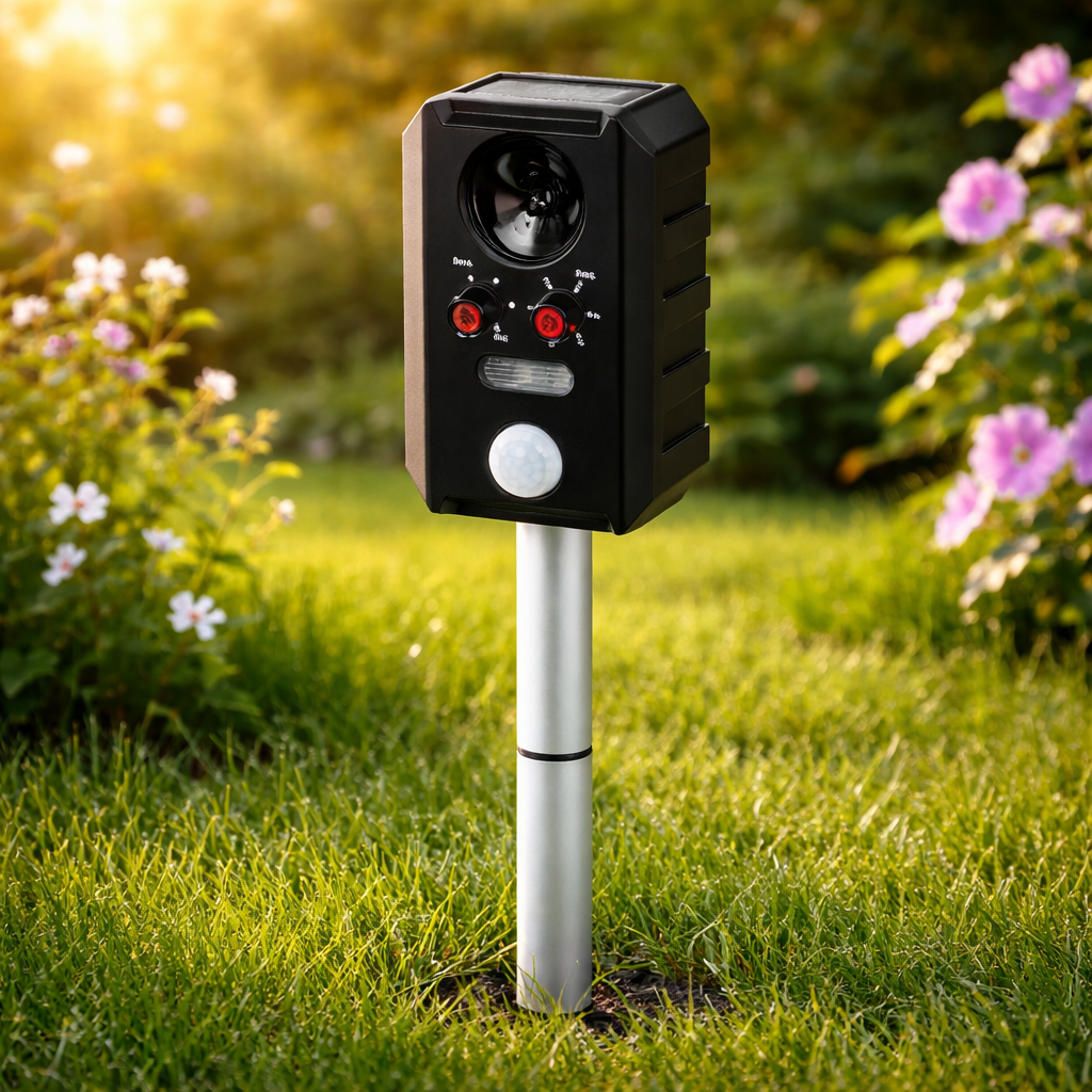 🌿 Aparat Solar Anti-Dăunători cu Ultrasunete S-Eye — Protecție 360° pentru Grădina Ta