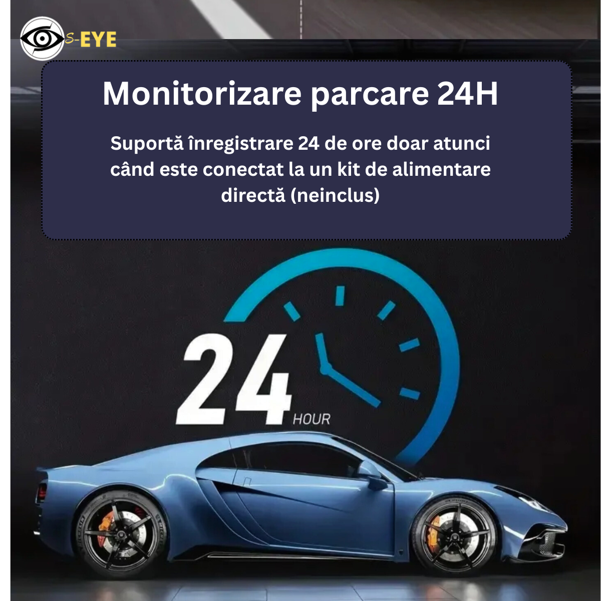 Camera Auto DVR S-Eye PRO Dubla Full HD 1080P, 170°, G-Sensor, Camera Spate Inclusa, Inregistrare in Bucla, Viziune Nocturna, Pornire Automata