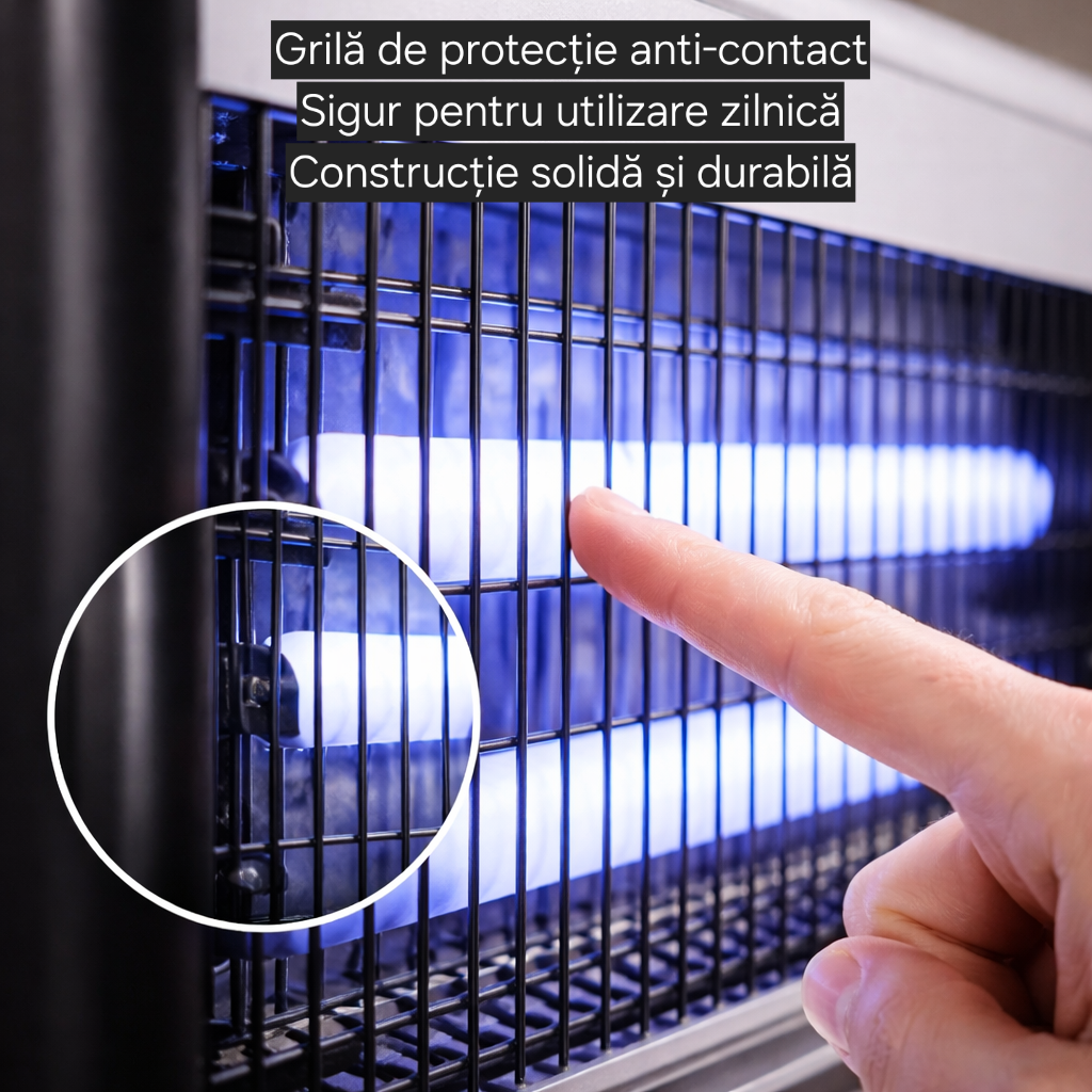 Aparat Anti-Insecte Electric Grundig 4W, Tuburi UV, Grila Electrica, Acoperire 20mp, Silentios, Fara Chimicale, Cablu 1.2m, Suspendare