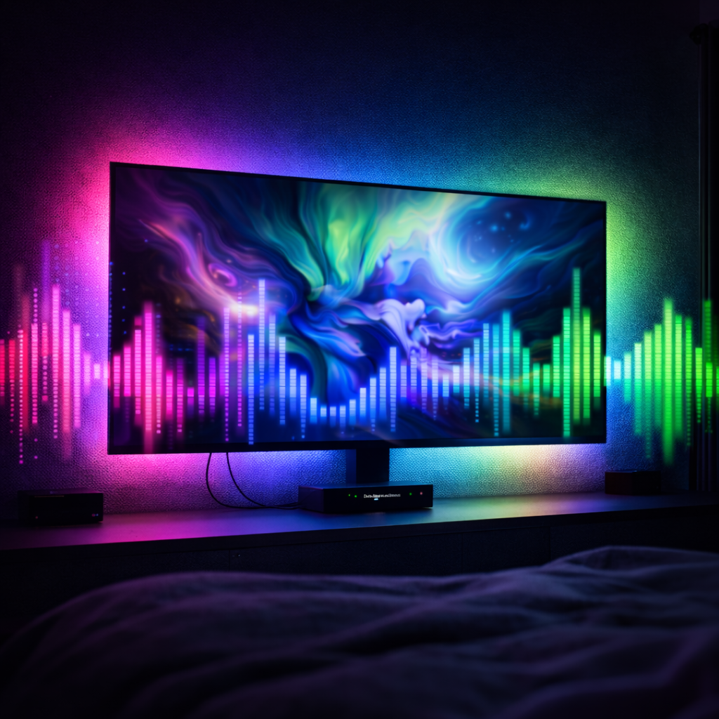 S-Eye AmbientSync Pro – Lumina Ambientala care Urmareste Imaginea TV | Banda LED RGBIC HDMI Sync 2.6m