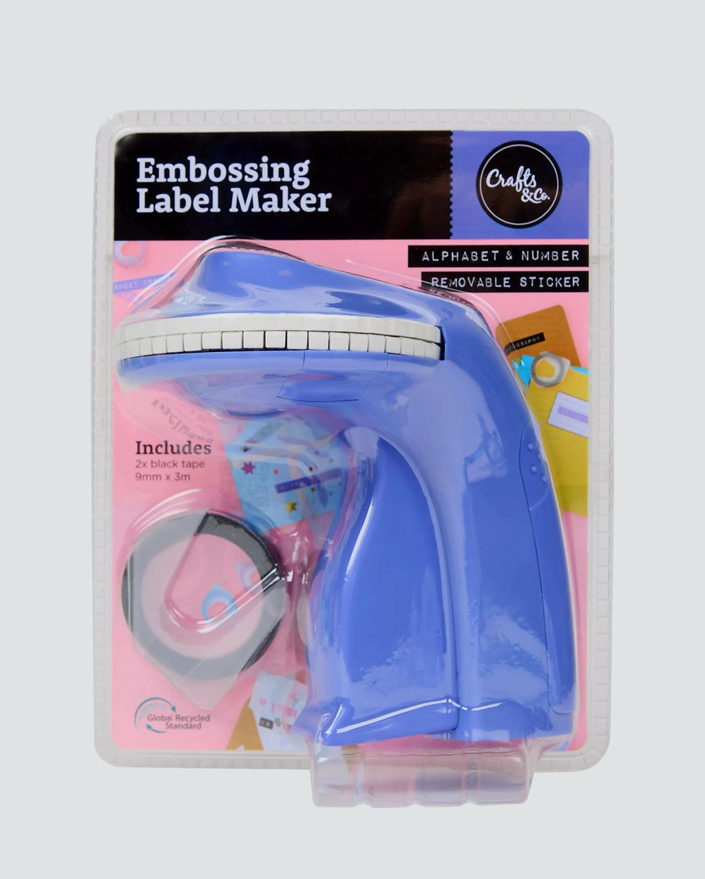 🏷️ Aparat de Etichetat Manual cu Embosare Crafts&Co – 2 Benzi 9mm x 3m Incluse