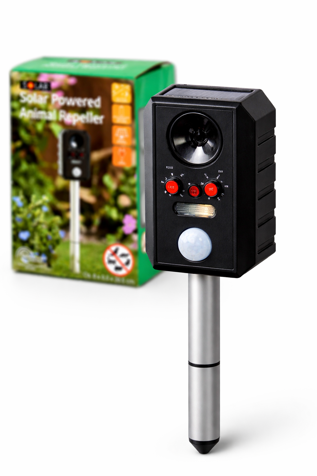 🌿 Aparat Solar Anti-Dăunători cu Ultrasunete S-Eye — Protecție 360° pentru Grădina Ta