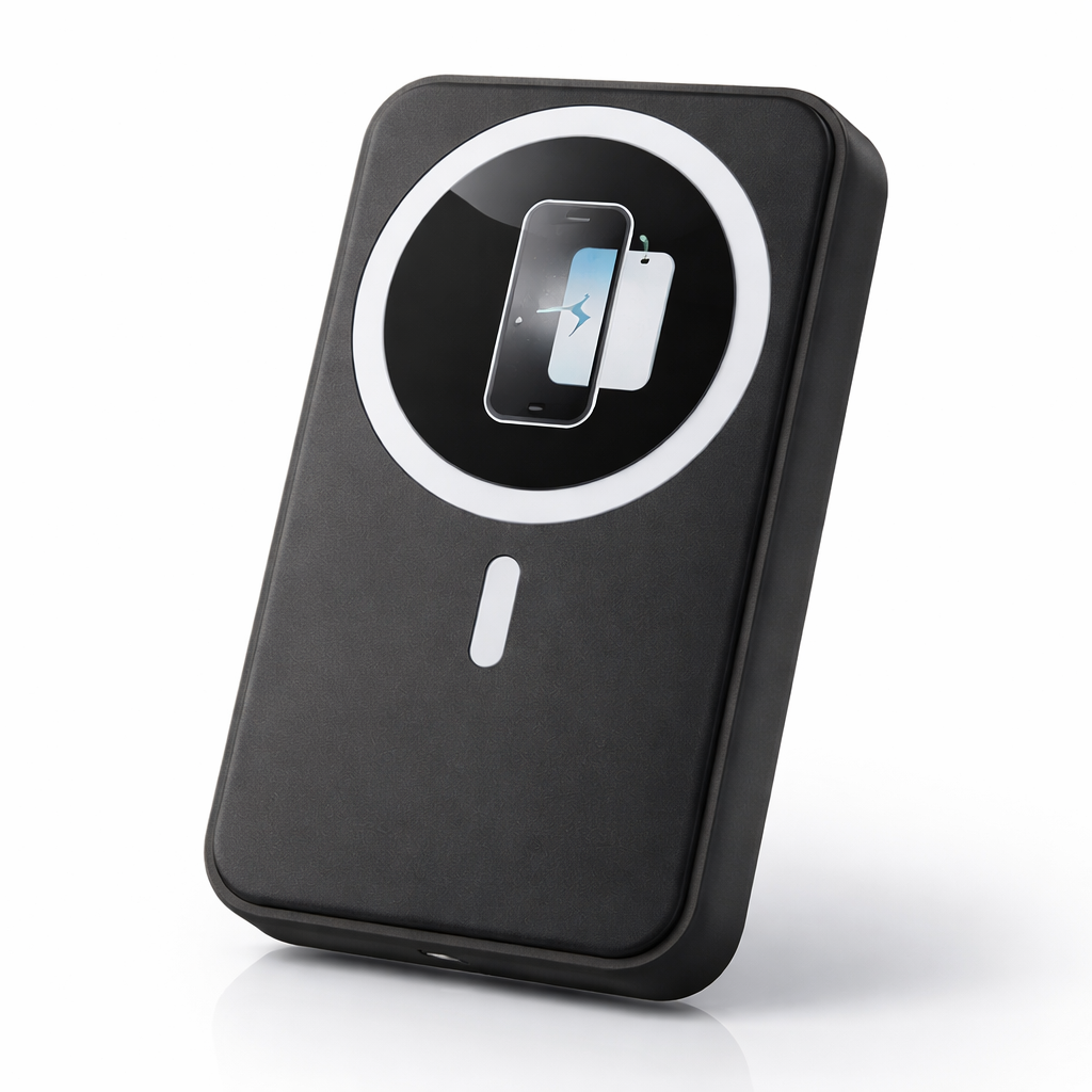 🔋 Baterie Externă Magnetică S-Eye MagSafe 5000mAh – Wireless Qi, Ultra Slim, iPhone 12/13/14/15