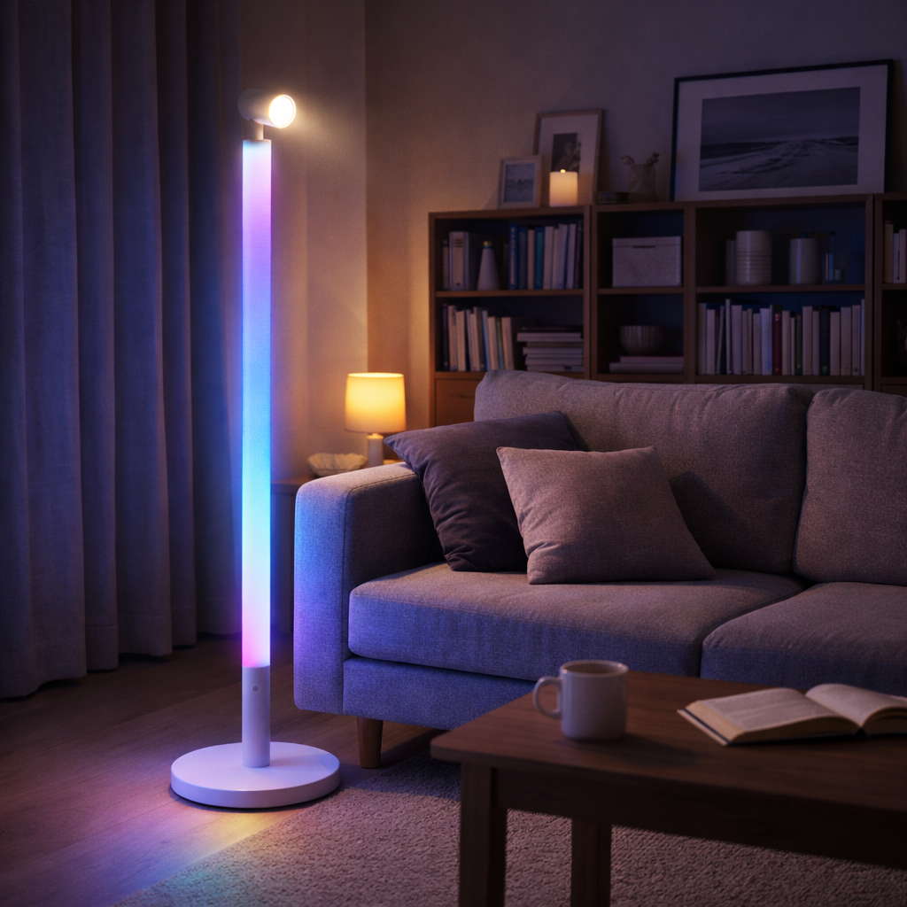 Grundig Floor Light cu Spot Reglabil RGB + Alb Reglabil | Lampa de Podea LED cu Telecomanda si Sincronizare Muzica