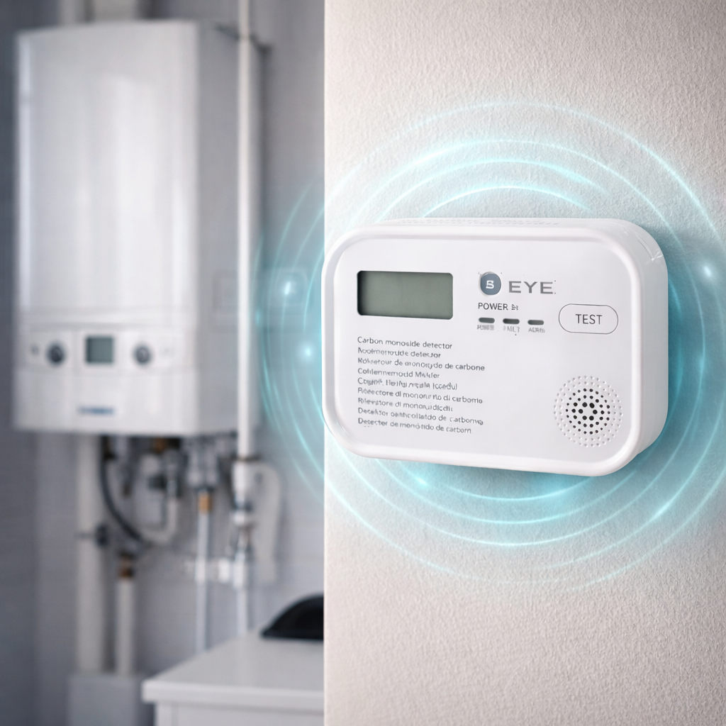 Detector Monoxid de Carbon S-Eye SafeGuard, Senzor 10 Ani, Display LCD, Alarmă 85 dB, Instalare Rapidă, Protecție Locuință