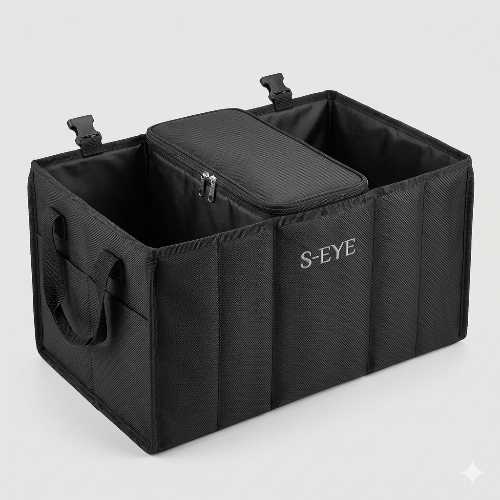 🧳 Geantă Organizator Portbagaj Auto cu Compartiment Frigorific – Pliabilă, 55x35x28cm, 15kg | S-Eye