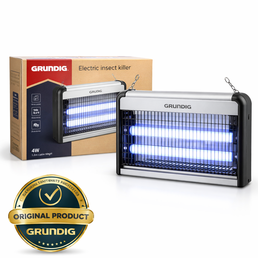 Aparat Anti-Insecte Electric Grundig 4W, Tuburi UV, Grila Electrica, Acoperire 20mp, Silentios, Fara Chimicale, Cablu 1.2m, Suspendare