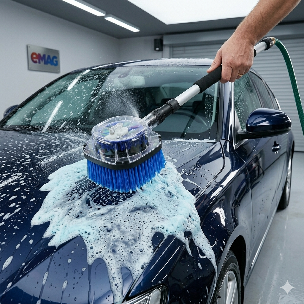🚗💧 S-Eye Perie Rotativă Auto Profesională – Spală Mașina ca la Spalatorie, Acasă!