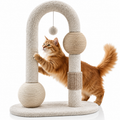Stâlp de zgâriat pentru pisici din material teddy cu sisal, 65 cm