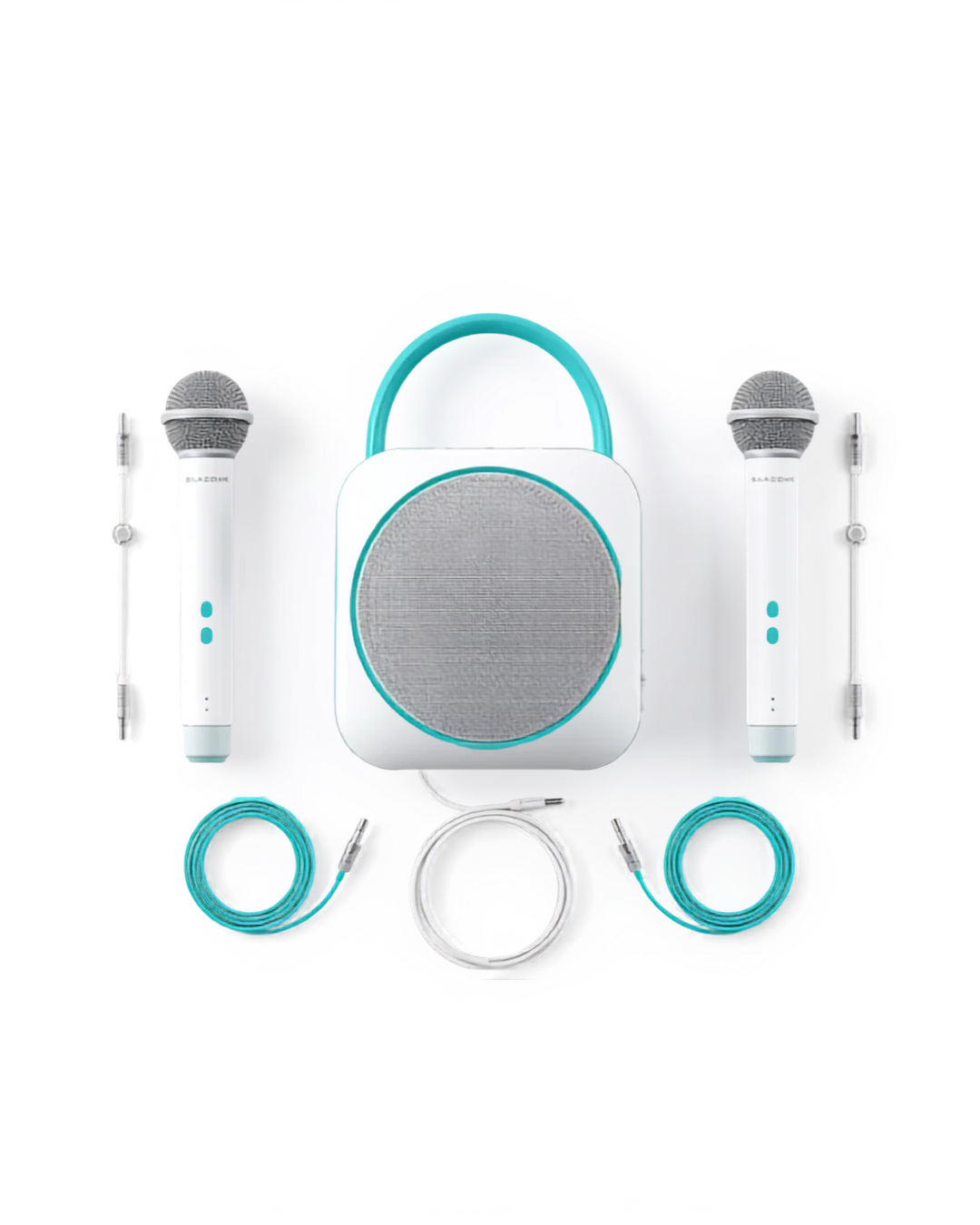 🎤 Set Karaoke cu Boxa Bluetooth 20W și 2 Microfoane – Ecou, 4 Moduri LED, Autonomie 10 Ore, Copii