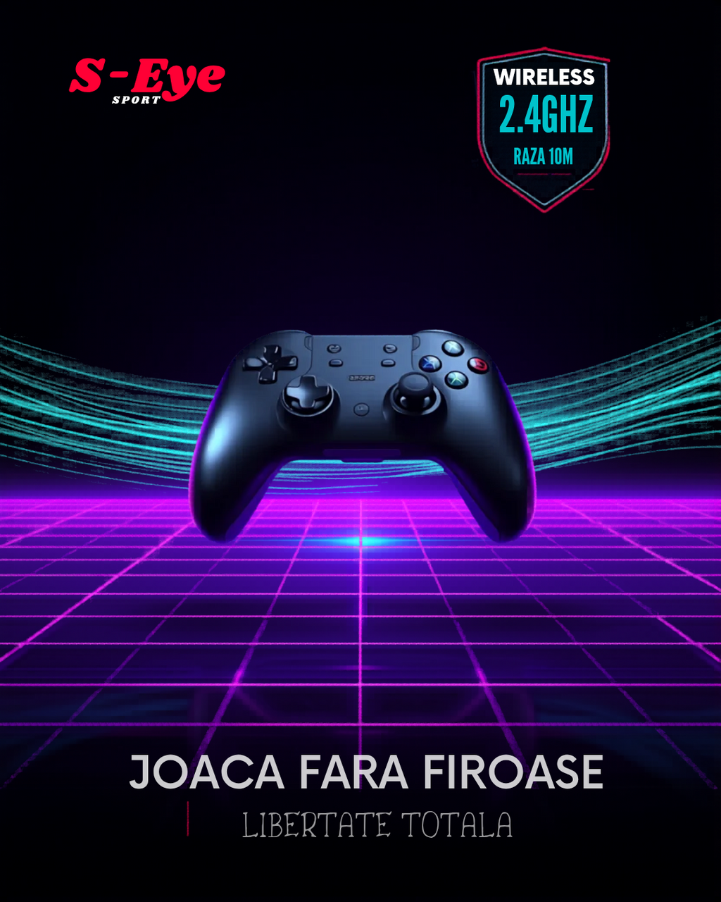 🎮 Consolă de Jocuri S-Eye SPORT 32-Bit cu 2 Controllere Wireless | 150 Jocuri | Ieșire AV TV