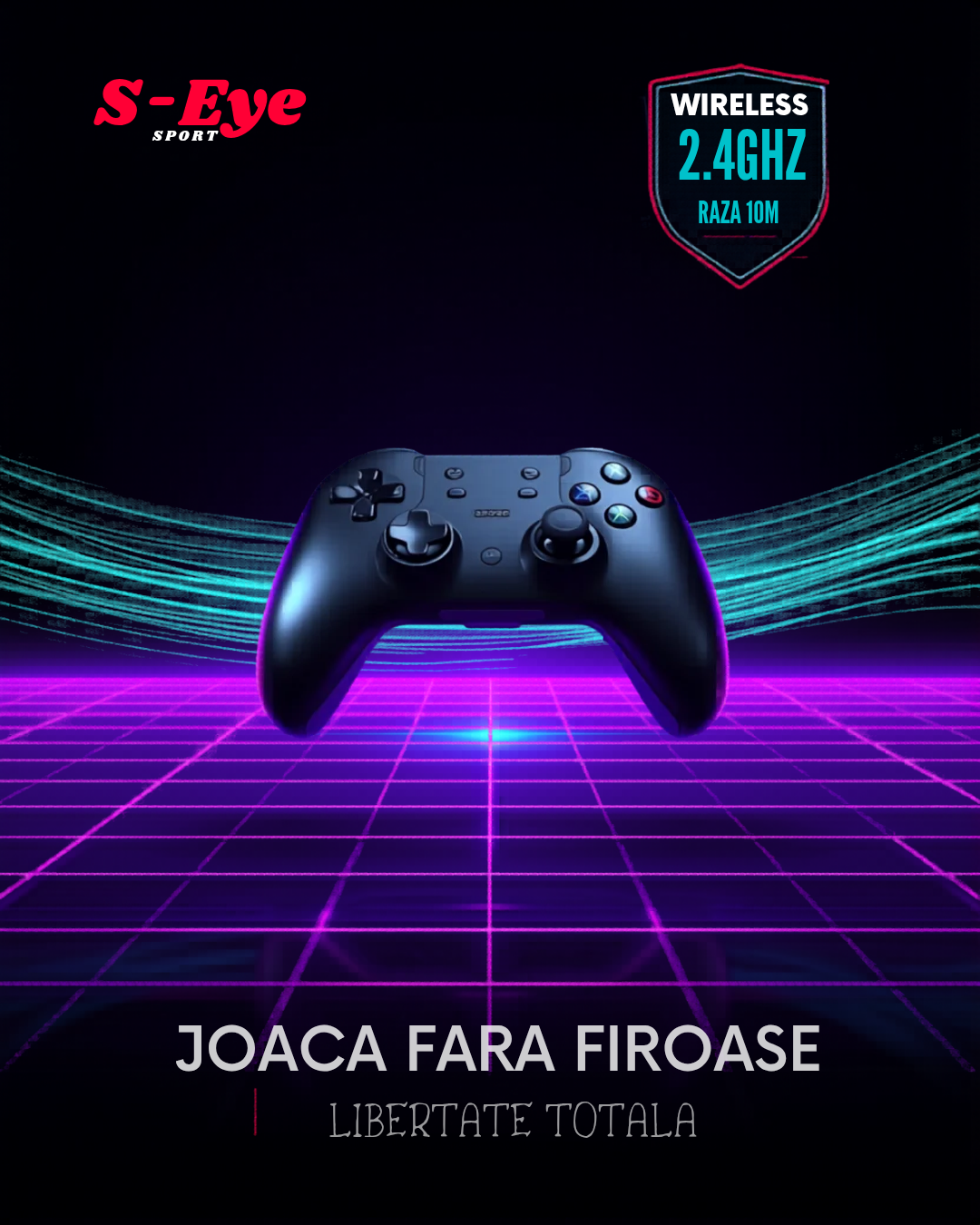 🎮 Consolă de Jocuri S-Eye SPORT 32-Bit cu 2 Controllere Wireless | 150 Jocuri | Ieșire AV TV