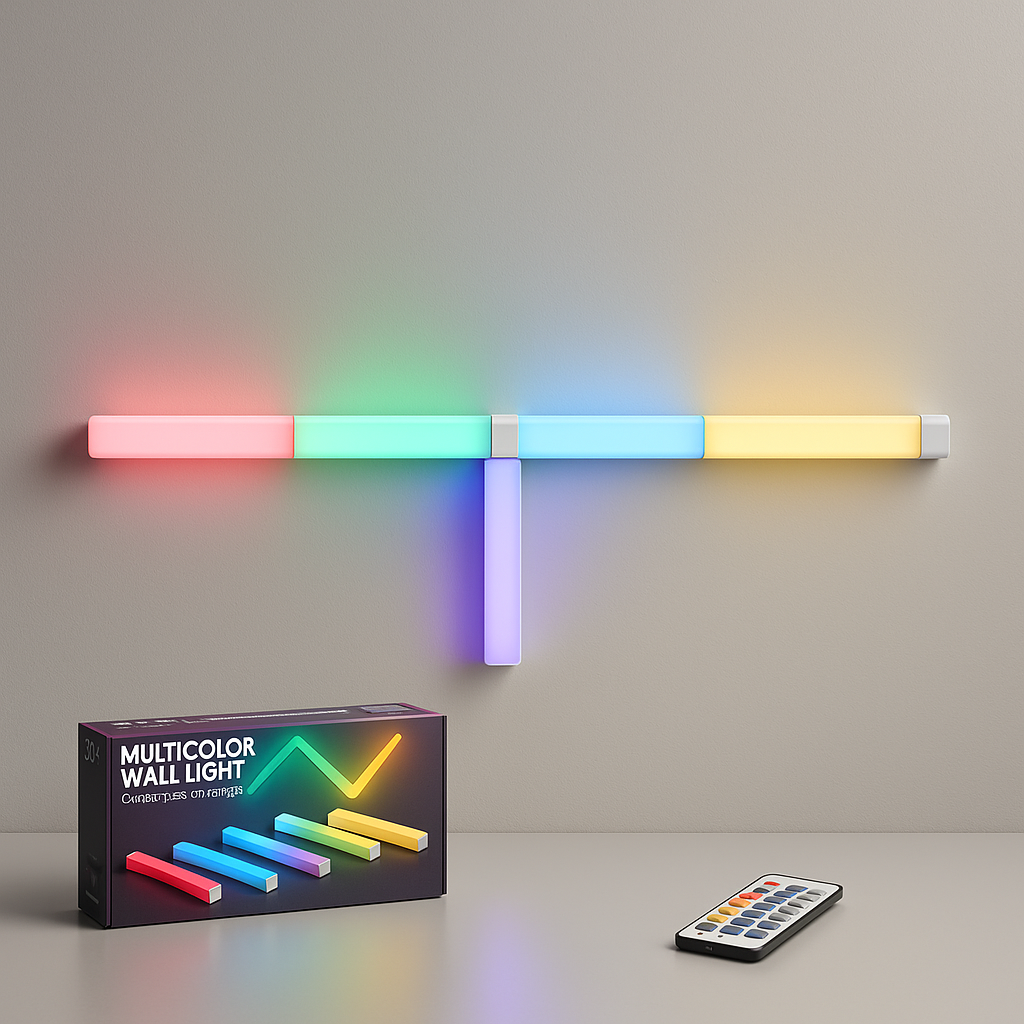 Lampa Modulara LED S-Eye 7 Segmente RGB, Music Mode, Telecomanda, Extensibila 10 Segmente, Design Personalizabil, Iluminare Ambientala Moderna