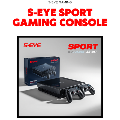 🎮 Consolă de Jocuri S-Eye SPORT 32-Bit cu 2 Controllere Wireless | 150 Jocuri | Ieșire AV TV