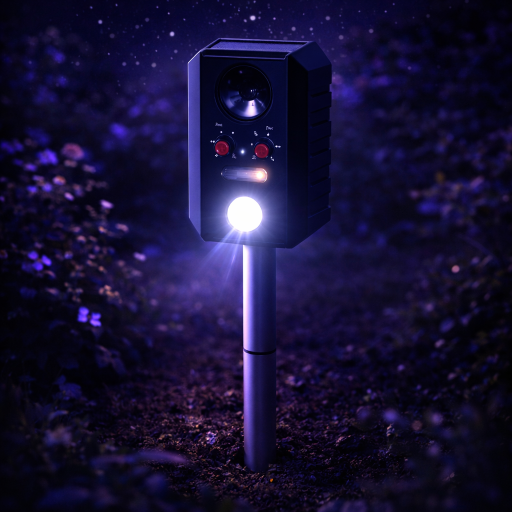 🌿 Aparat Solar Anti-Dăunători cu Ultrasunete S-Eye — Protecție 360° pentru Grădina Ta