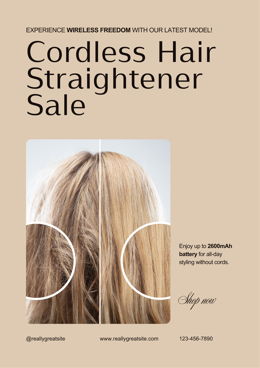 💇‍♀️ Placă de Îndreptat Păr Cosmopolitan Rechargeable – Fără Fir, Ceramică, 3 Trepte, USB-C, 20 min
