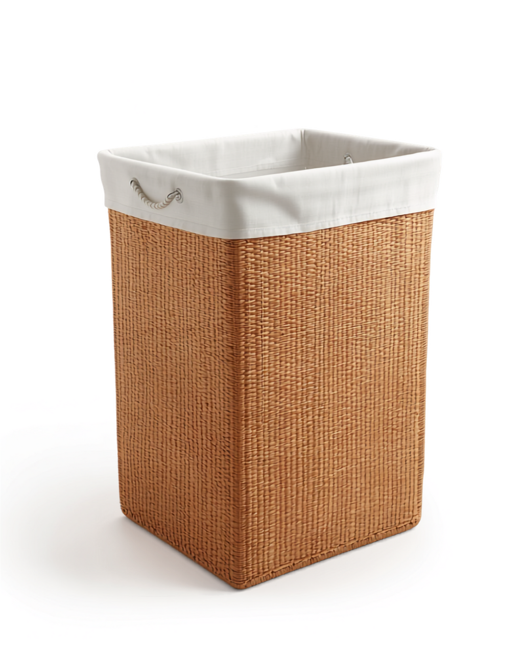 🧺 Coș de Rufe din Bambus 60L cu Capac și Căptușeală Textilă – 41,5x30x50 cm