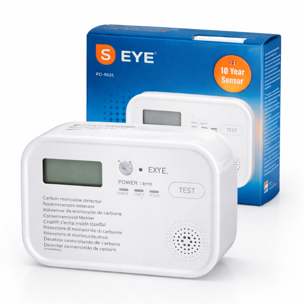 Detector Monoxid de Carbon S-Eye SafeGuard, Senzor 10 Ani, Display LCD, Alarmă 85 dB, Instalare Rapidă, Protecție Locuință