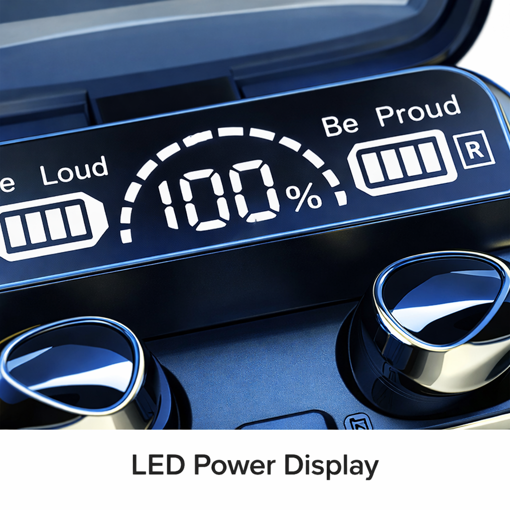 Căști Bluetooth TWS M10 V5.3, True Wireless Stereo, Display LED, Touch Control, Fast Charging, Negru