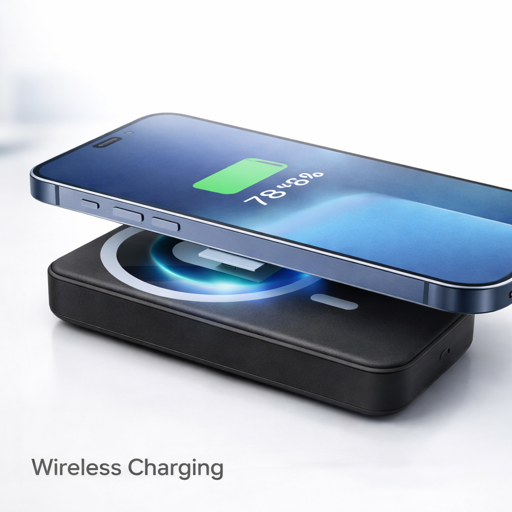 🔋 Baterie Externă Magnetică S-Eye MagSafe 5000mAh – Wireless Qi, Ultra Slim, iPhone 12/13/14/15