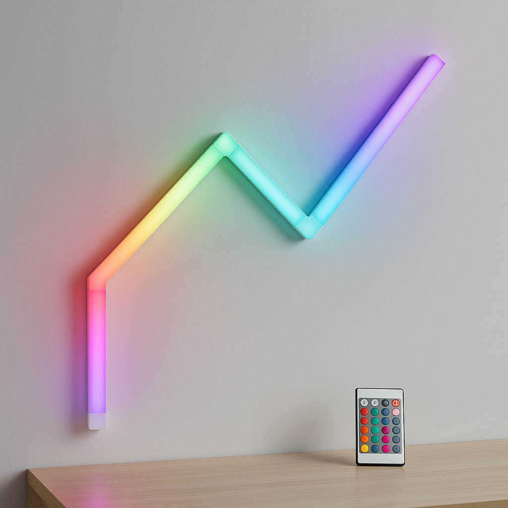 Lampa Modulara LED S-Eye 7 Segmente RGB, Music Mode, Telecomanda, Extensibila 10 Segmente, Design Personalizabil, Iluminare Ambientala Moderna