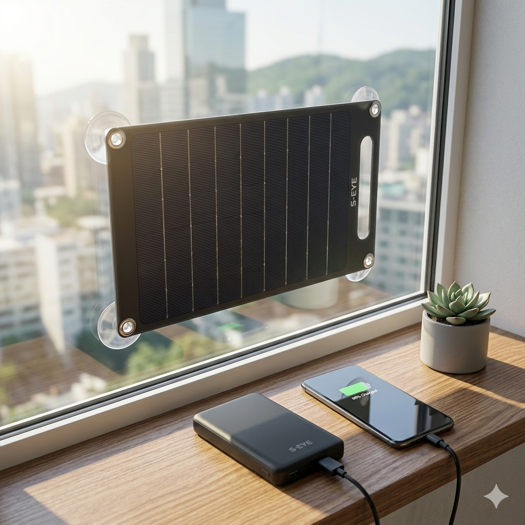 ☀️ Panou Solar Portabil S-Eye 10W – Încărcător Solar Monocristalin cu Ventuze, USB-A și Certificare TÜV | Camping & Travel
