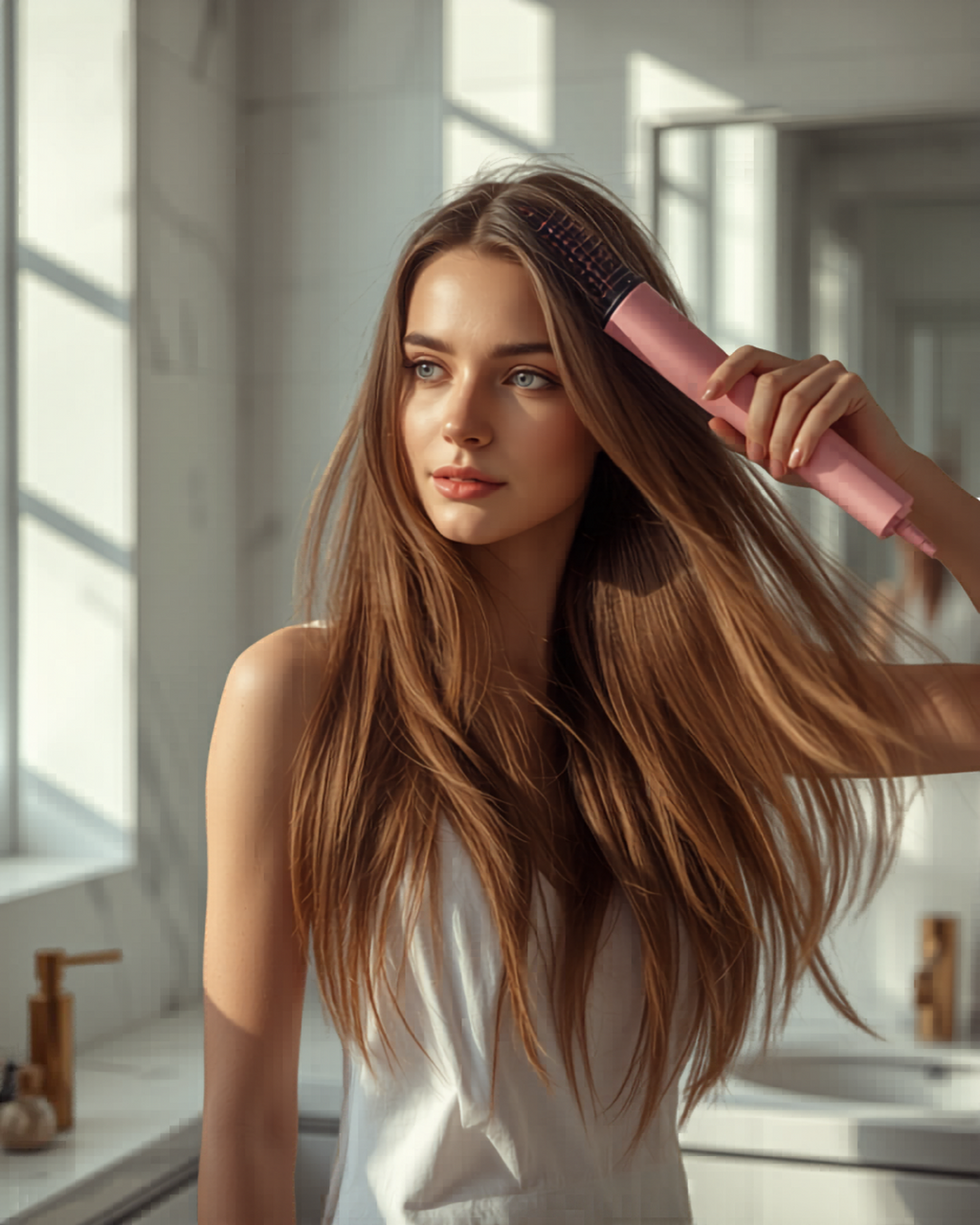 🌸 Cosmopolitan Perie Electrică Reîncărcabilă Magic Hot Brush – Ceramică, 3 Trepte Temperatură, Fără Fir