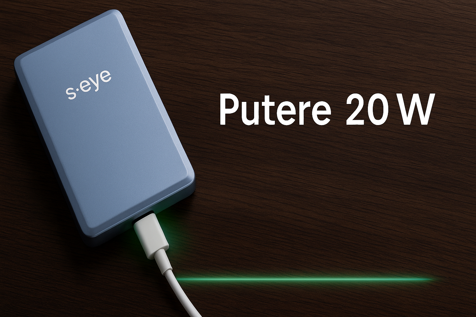 Baterie Externa S-Eye RPP-107 5000mAh, Incarcare Wireless Qi, Ultra Slim, Display Indicator, Albastru Metalic – Compatibila iPhone Samsung Xiaomi