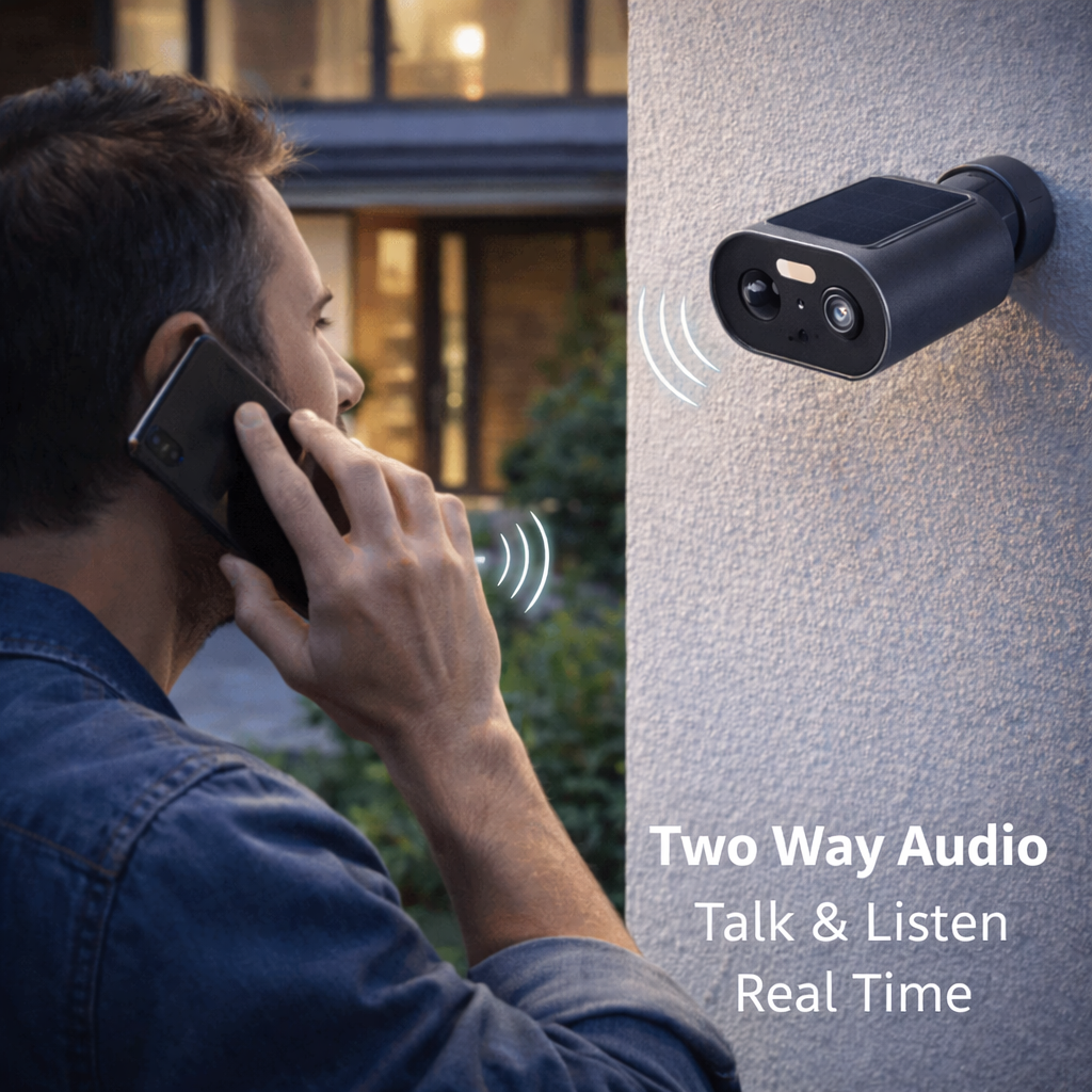 Camera Supraveghere Exterior Solara S-Eye WiFi 1080P, IP65, Detectare Miscare, Alarma 90dB, Night Vision 8m, Audio Bidirectional, MicroSD 128GB