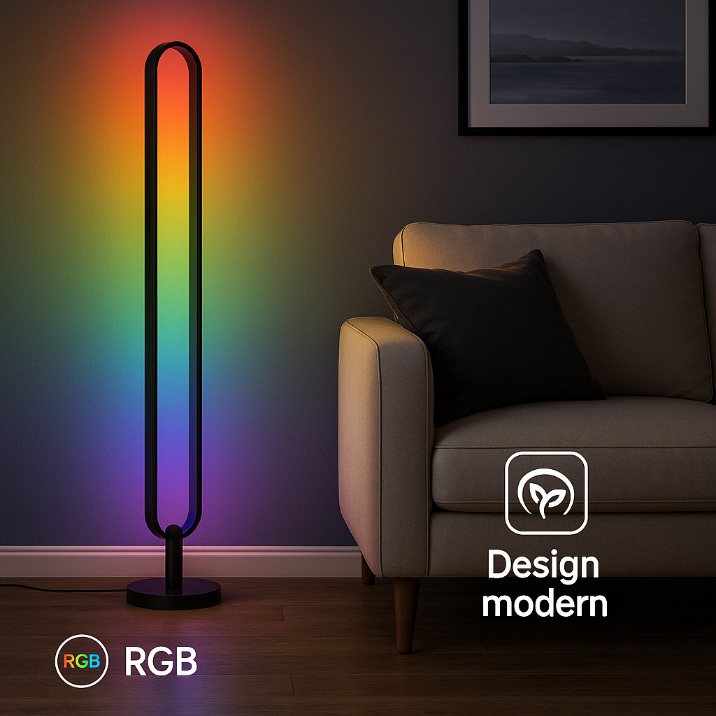 Lampă de Podea LED Multicoloră S-Eye, Control Telecomandă, Reacție la Muzică, Efecte RGB Dinamice, Design Modern, 105 cm – Iluminare Ambientală pentru Sufragerie, Dormitor, Birou