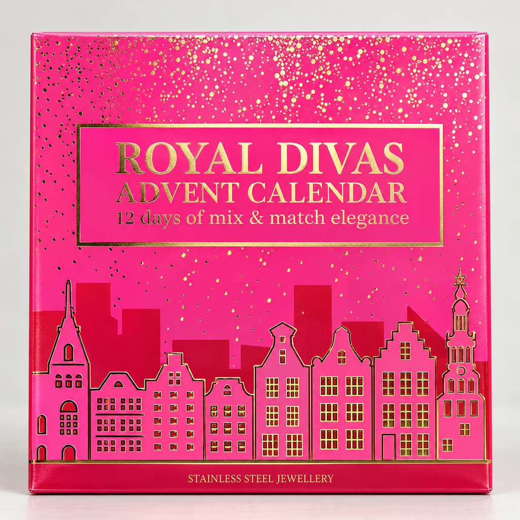 Ambalaj Royal Divas cu inscripția stainless steel jewellery