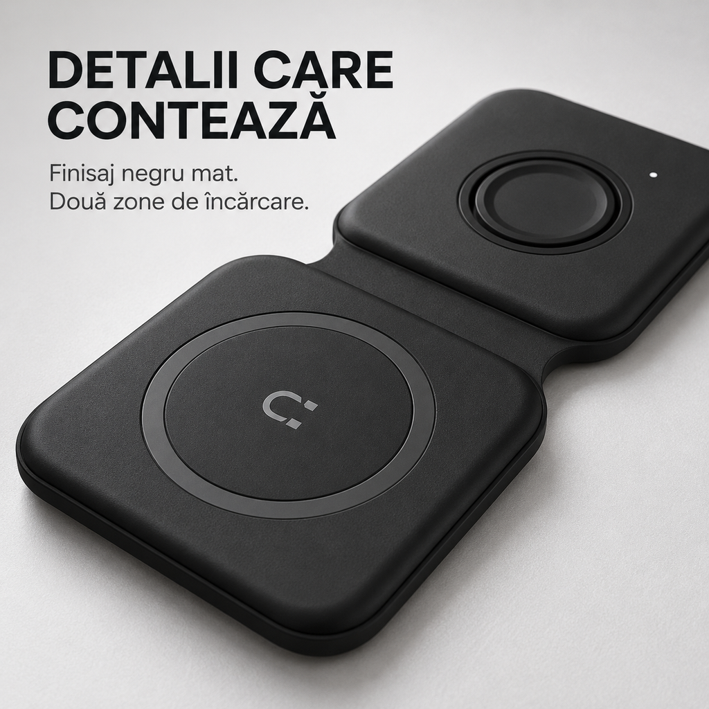 Detaliu al suprafețelor de încărcare și al balamalei S-Eye DuoFold
