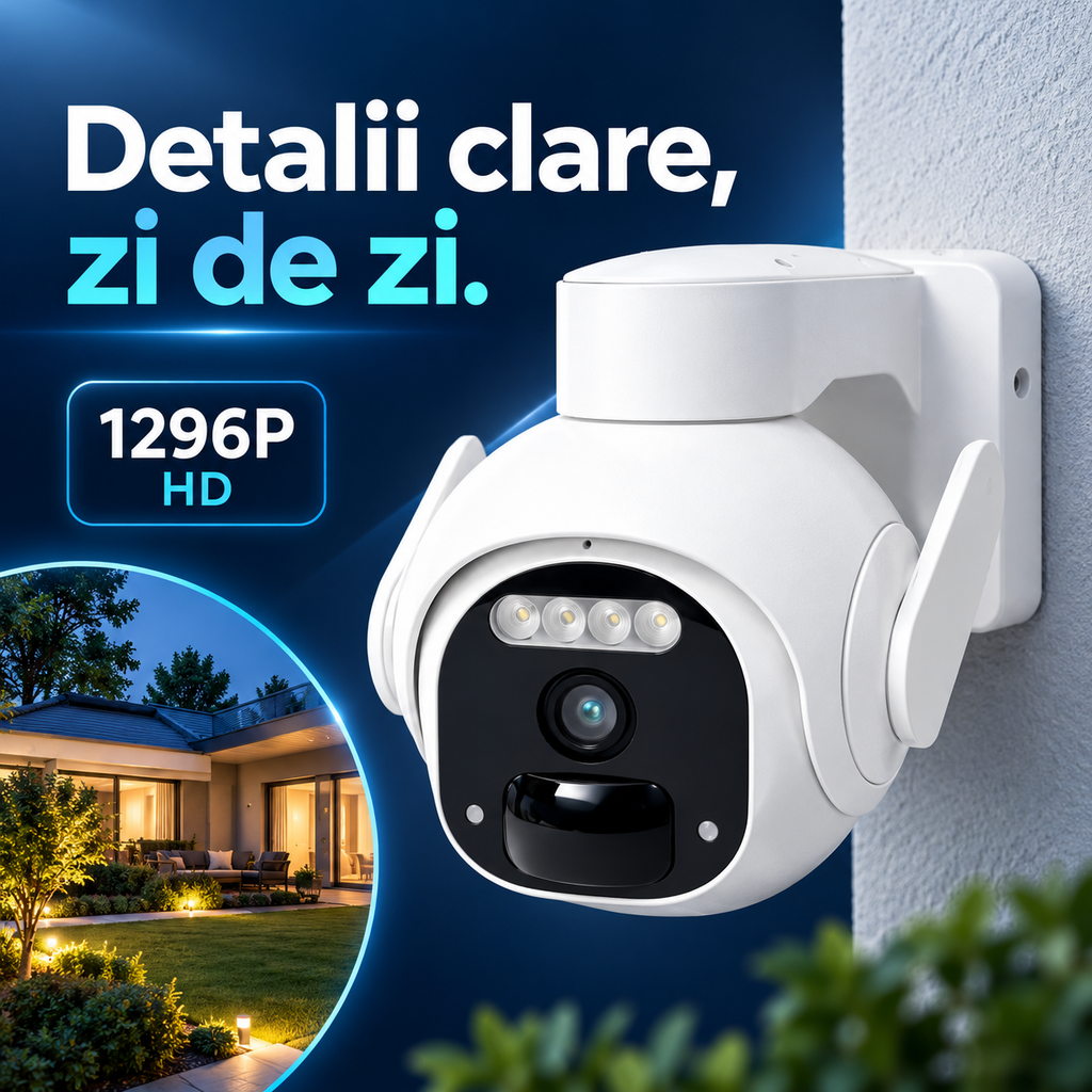 S-Eye LSC WiFi Solar PTZ – Rezoluție 1296P