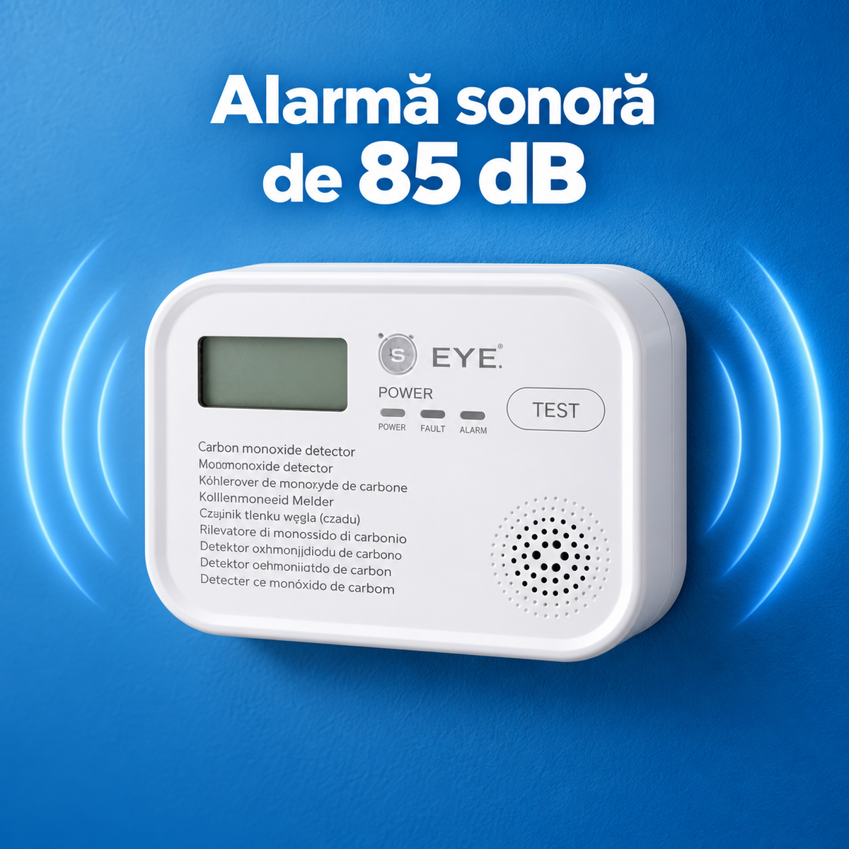 Detector monoxid de carbon S-Eye SafeGuard, alarm