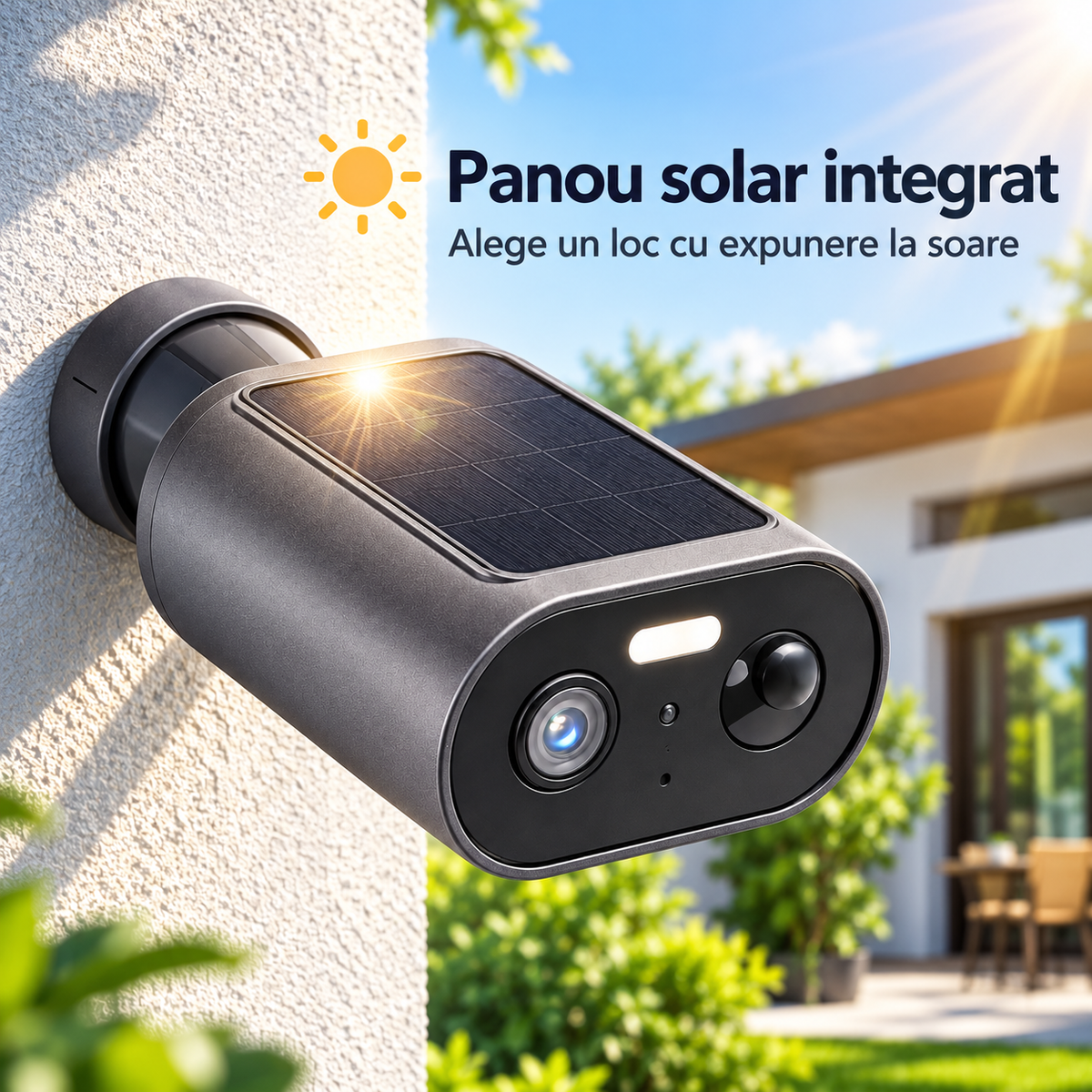Cameră solară S-Eye WiFi 1080P, solar