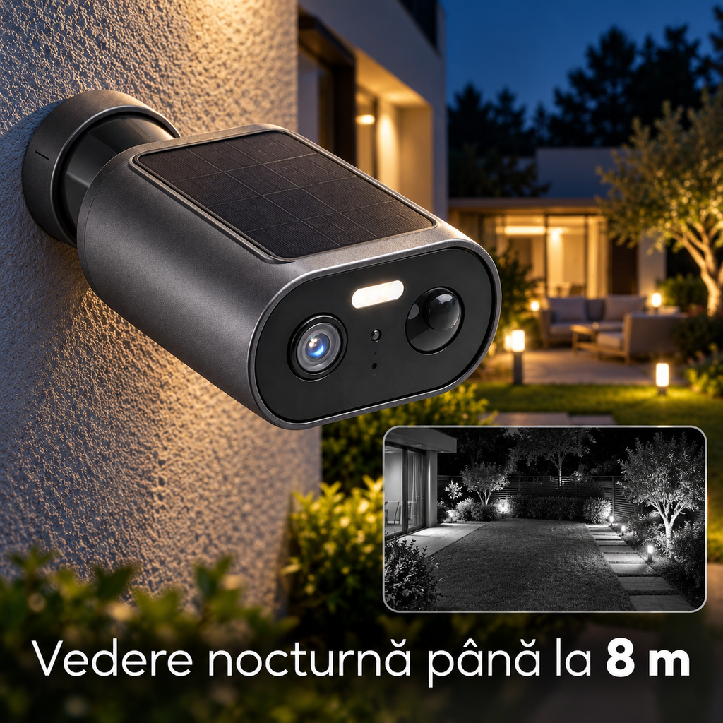Cameră solară S-Eye WiFi 1080P, nightvision
