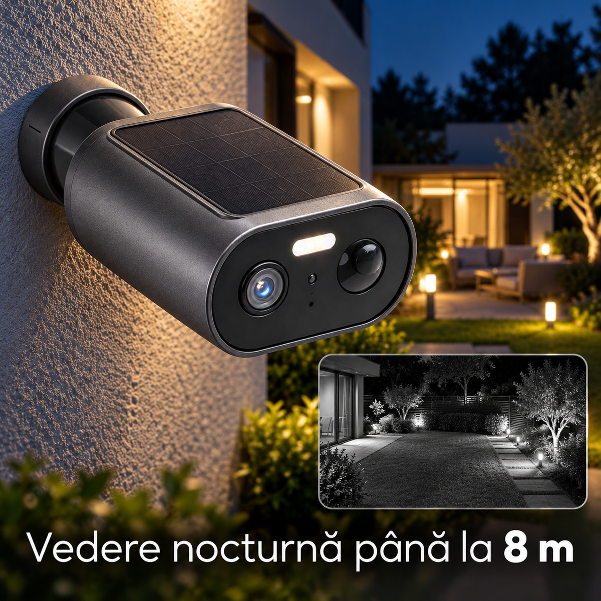 Cameră solară S-Eye WiFi 1080P, nightvision