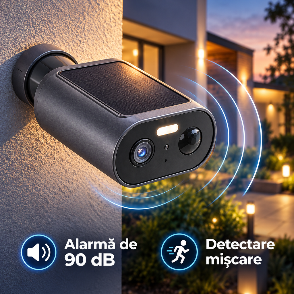 Cameră solară S-Eye WiFi 1080P, alarm