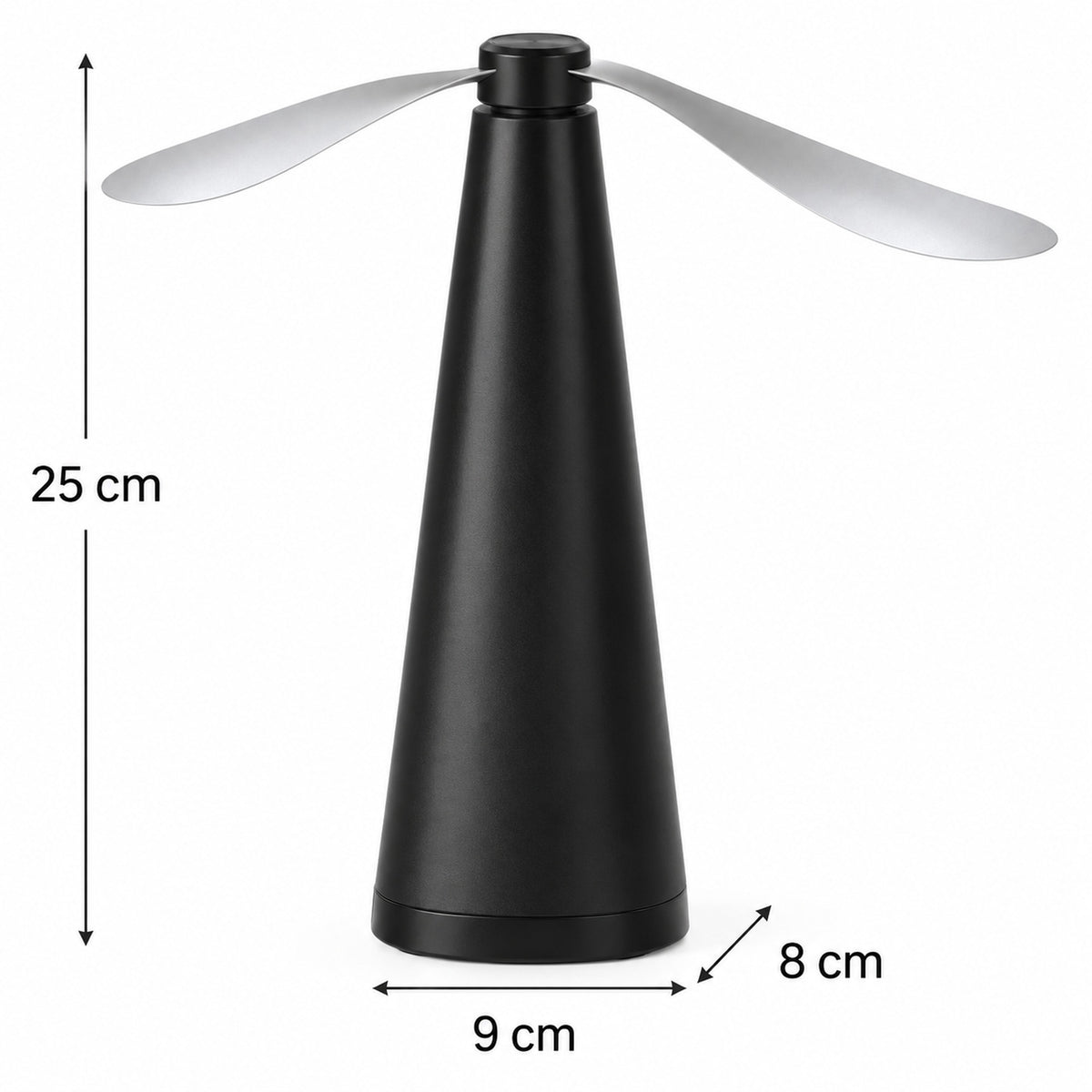 Dimensiunile ventilatorului anti-muște S-Eye: 25 × 9 × 8 cm